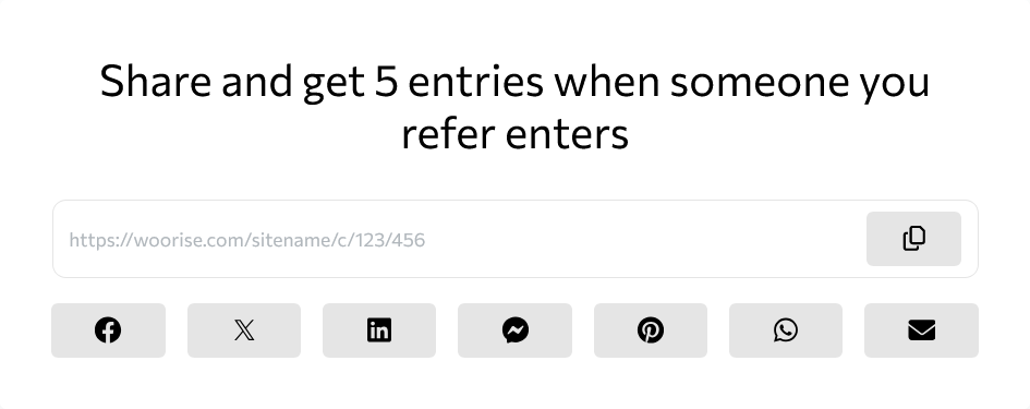 viral share box with referral link and share buttons