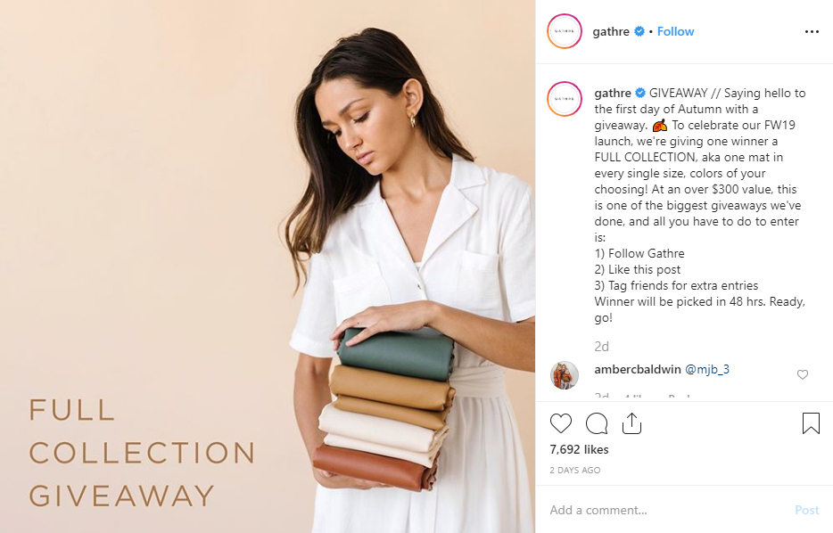 Boost Ecommerce Sales Instagram giveaway example