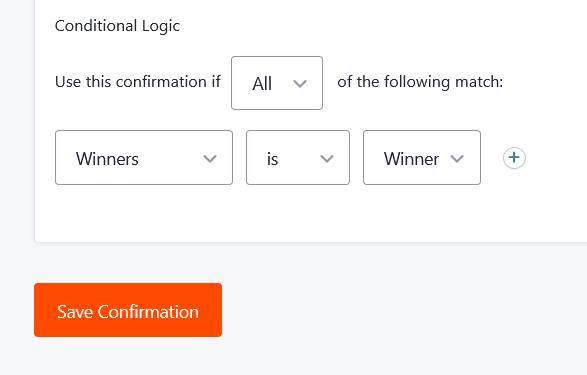 winner conditional logic