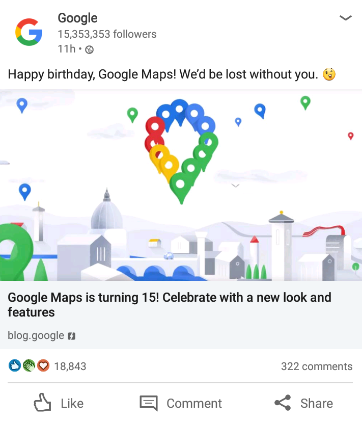 google maps happy birthday post