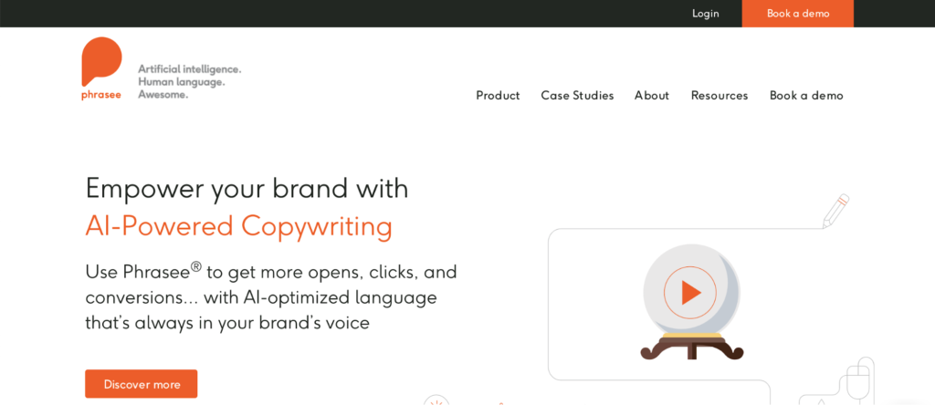 Phrasee landing page example