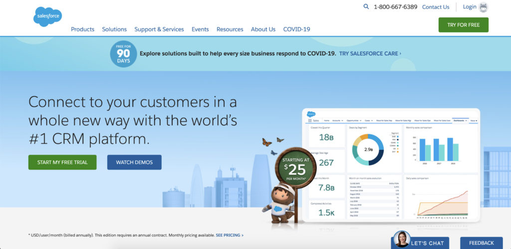 Salesforce landing page example 