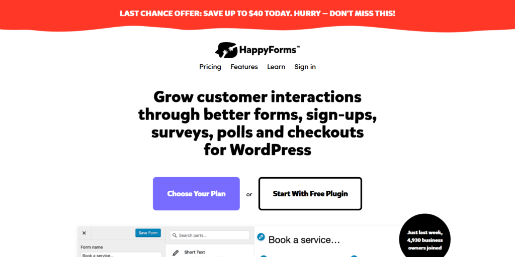 HappyForms wordpress form builder