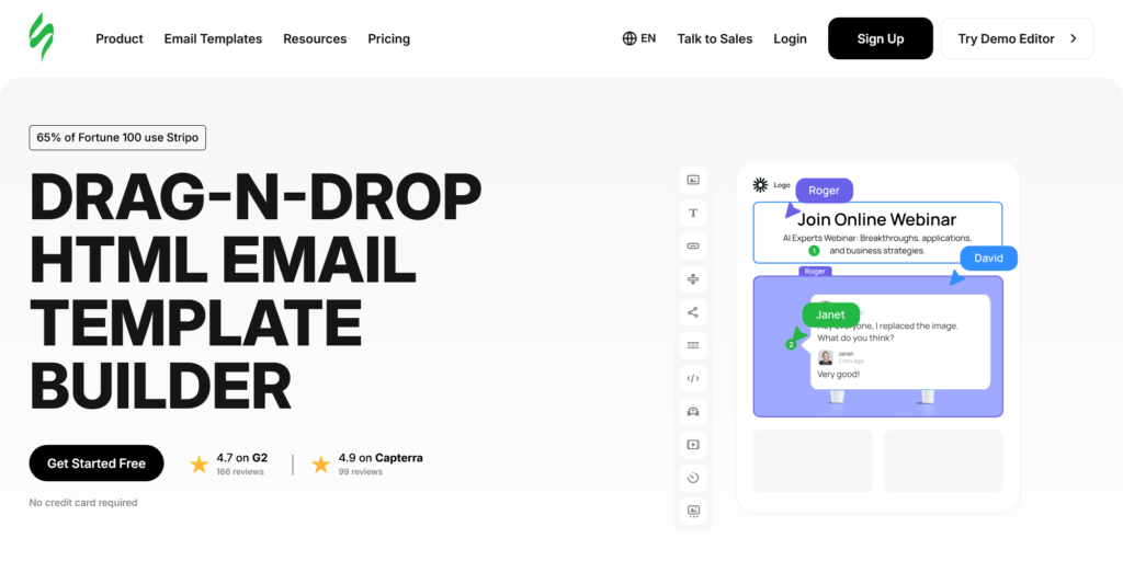 Stripo — FREE Email Template Builder drag n drop Html Email Editor