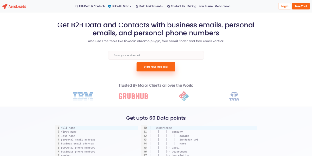 B2B Database • LinkedIn Data and Emails AeroLeads