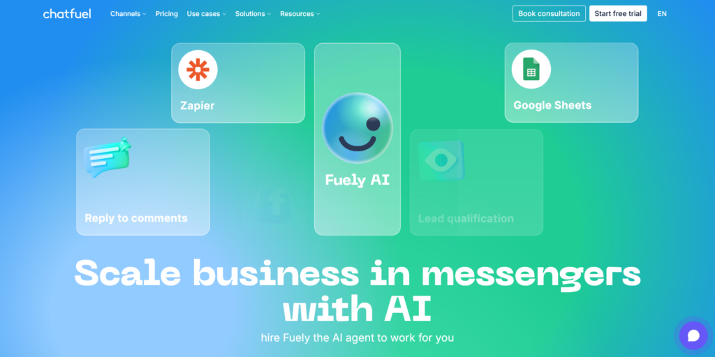 Chatfuel AI agents for automated sales Metas partner