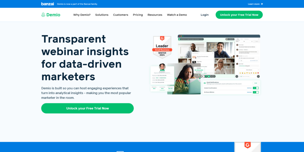 Demio Hassle free Webinar Software for Marketers