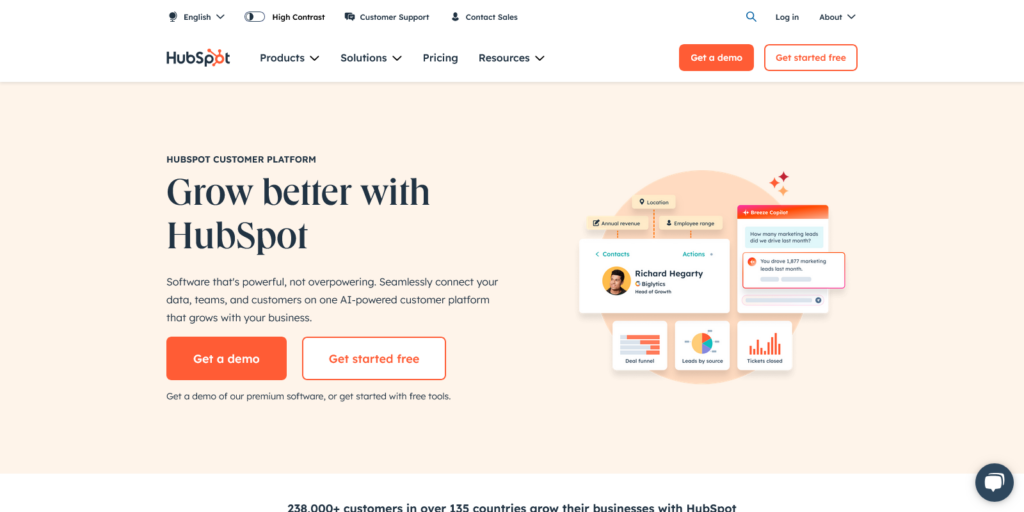 HubSpot Software Tools for your Business Homepage