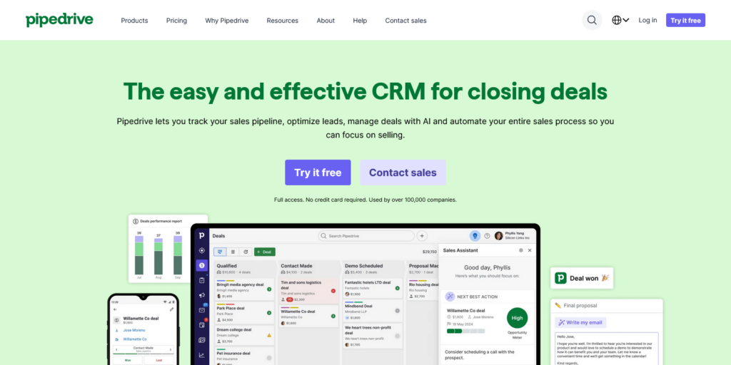 Sales CRM Pipeline Management Software Pipedrive