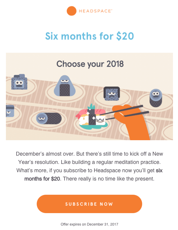 headspace email marketing example