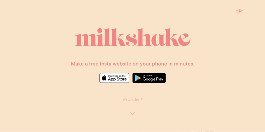 milkshake app bio link tool