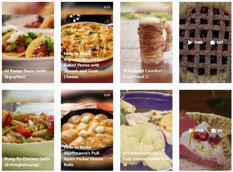 food instagram feed theme example