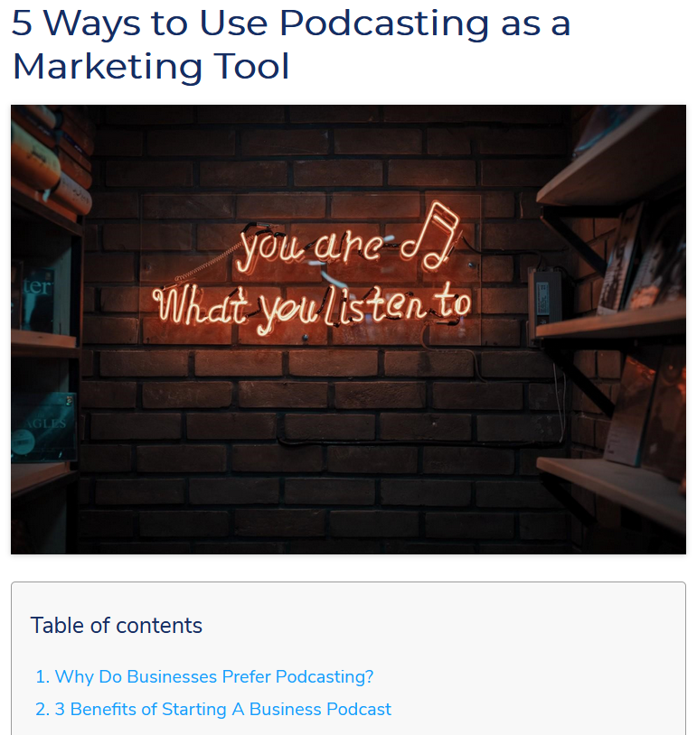 podcastng as a marketing tool
