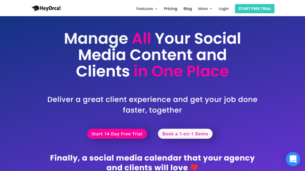 HeyOrca Social Media Calendar and Client Collaboration For Agencies