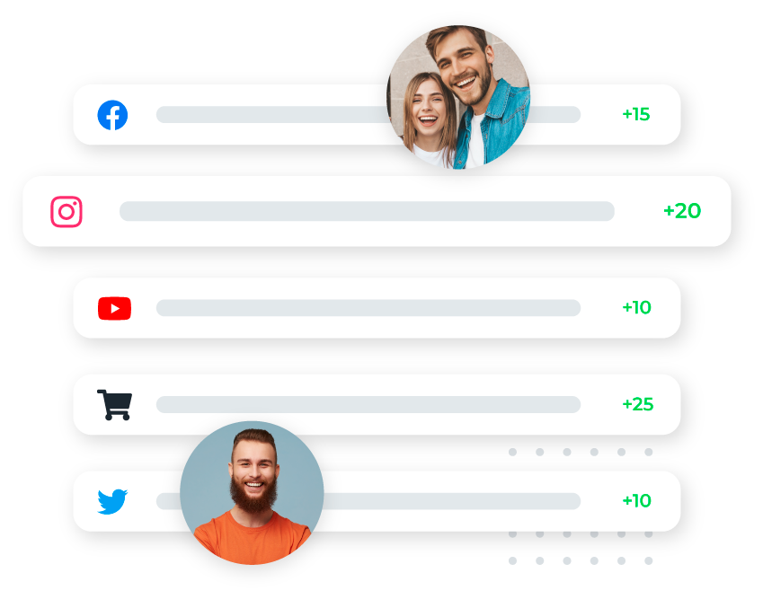 reward users with bonus entries and points for social actions