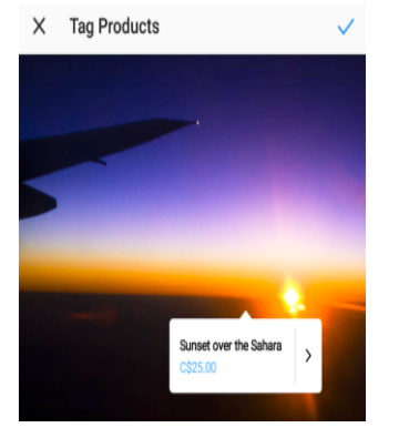 instagram tagged psot product example