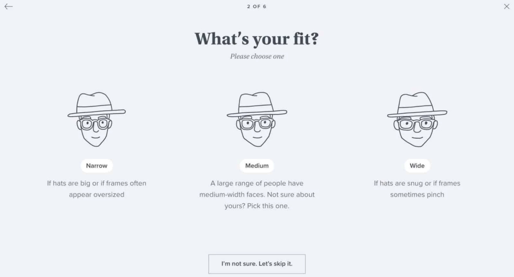 Warby Parker personalization example