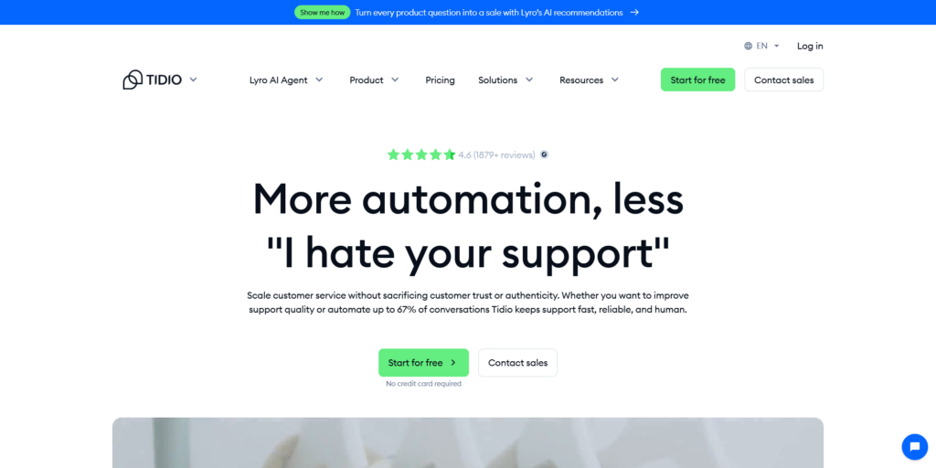 AI Customer Service Agent Customer Support Software Tidio