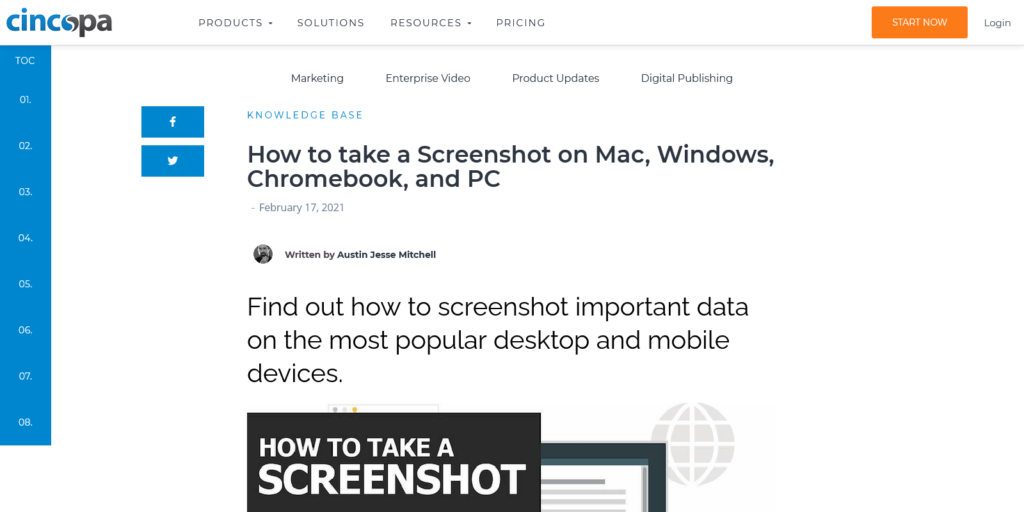 cincopa How to take a Screenshot on Mac Windows Chromebook and PC