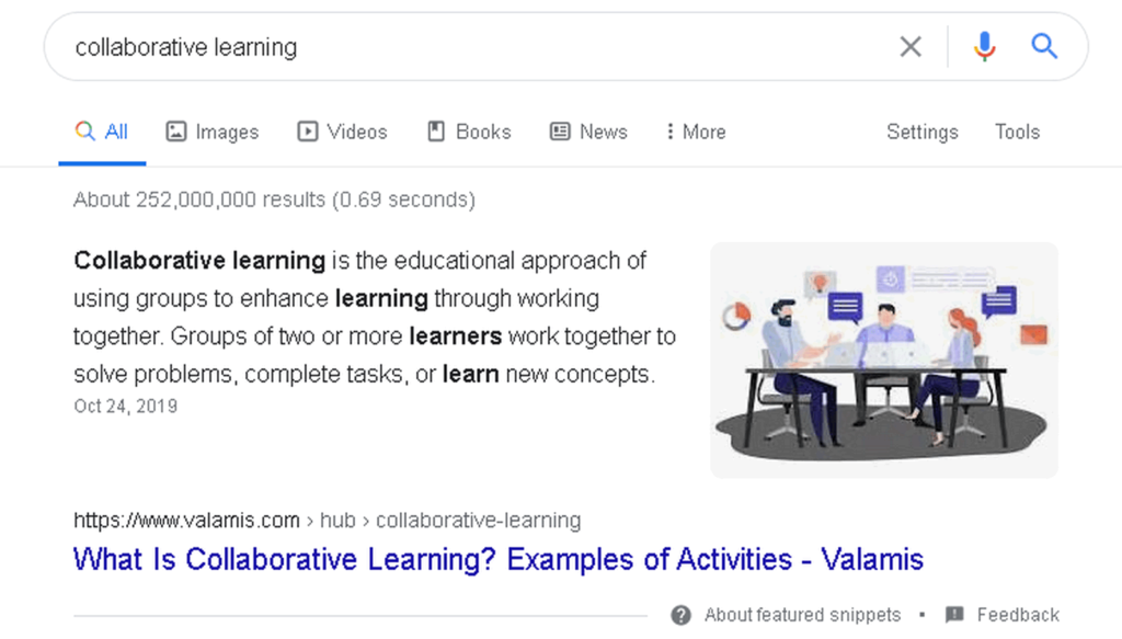collaborative learning search results