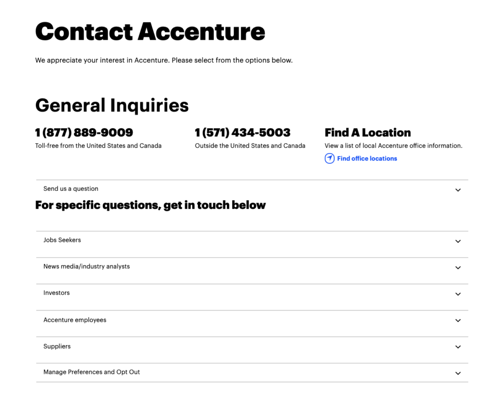 Accenture contact form
