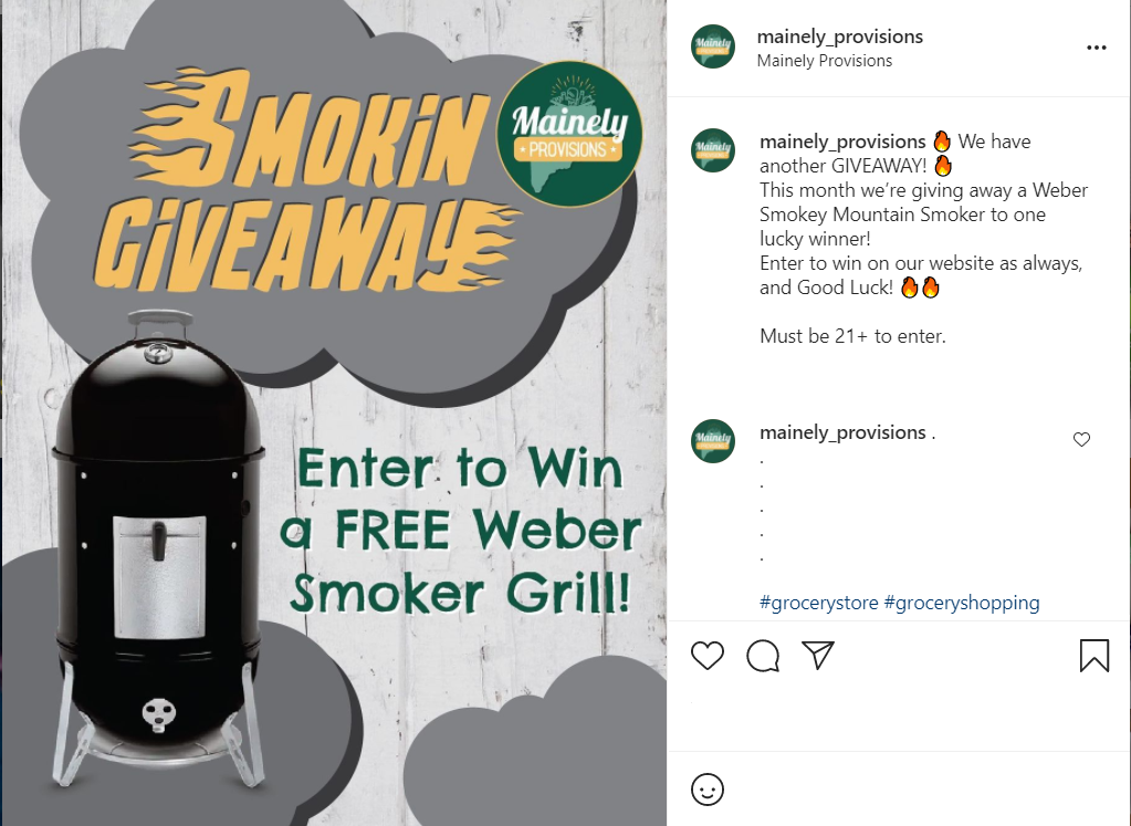 Content for Contest Promotion instagram example