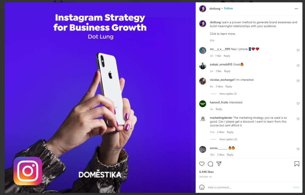 Instagrams paid advertising example