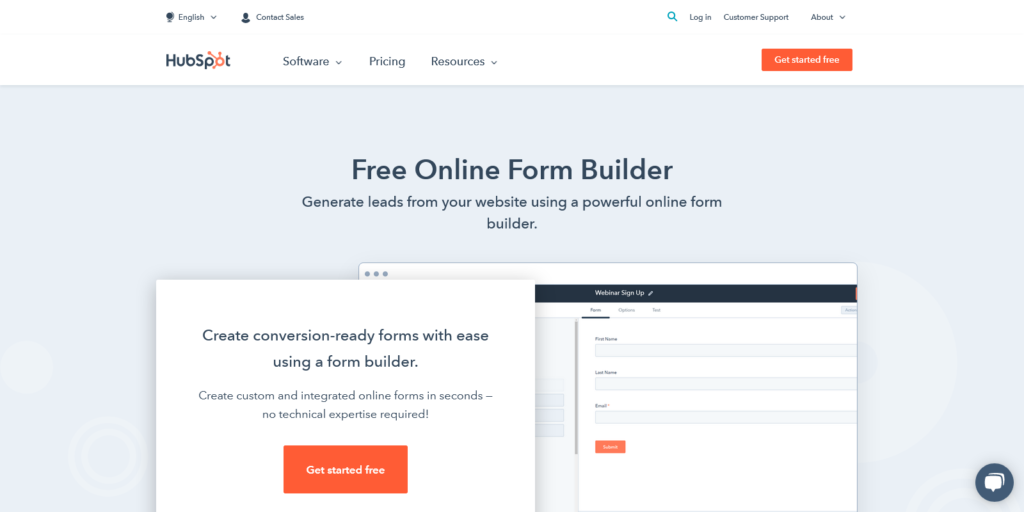 Free Online Form Builder HubSpot