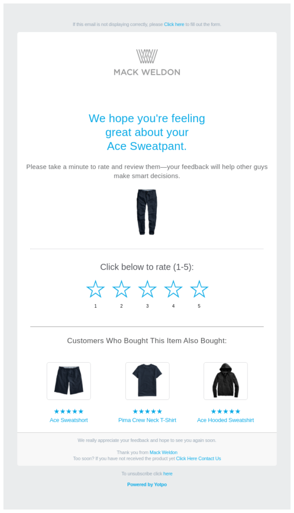 easy to leave you a review email example