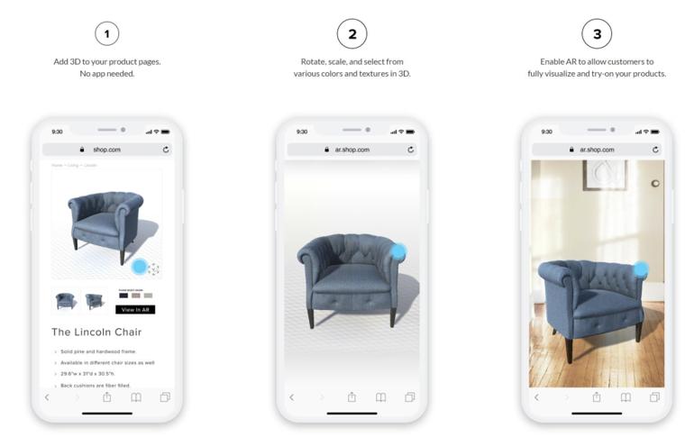 AR and VR for advanced Ecommerce experiences mobile examples