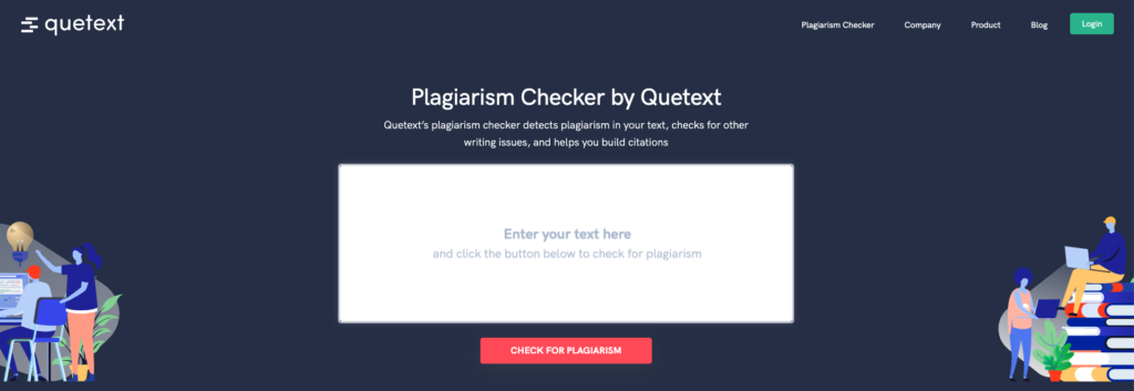 Quetext landing page example