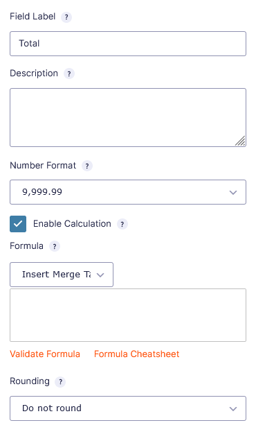 Woorise form number field enable calculations