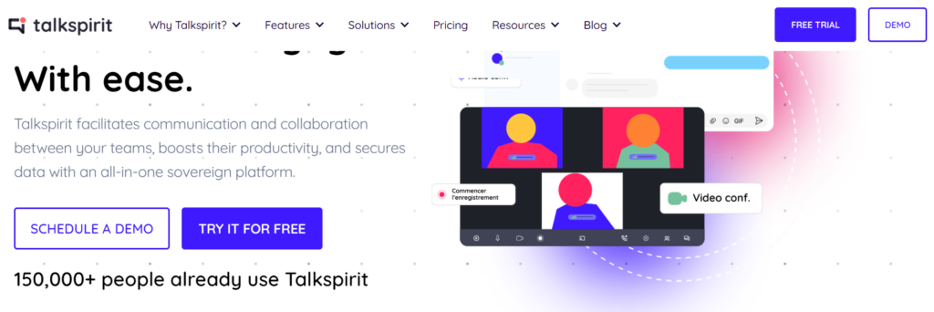 Talkspirit two pairs of soft and hard CTAs example