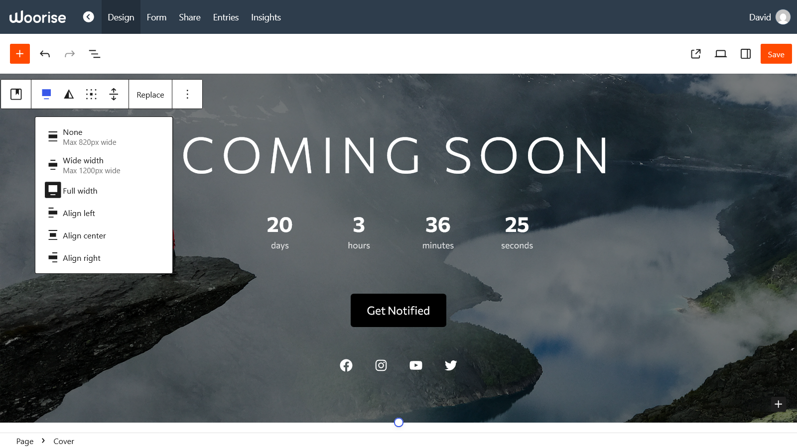 full width background