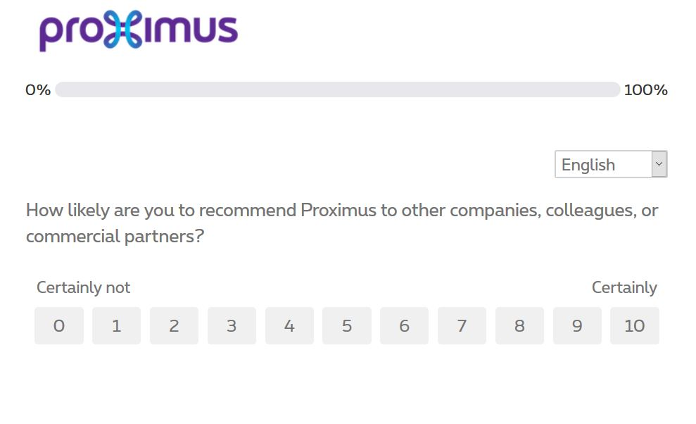 proximus how likely are you to recommend to other companies survey