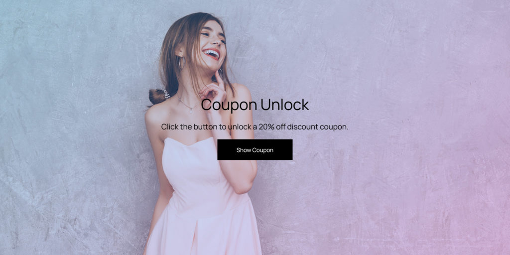 Woorise Coupon Unlock landing page call to action example