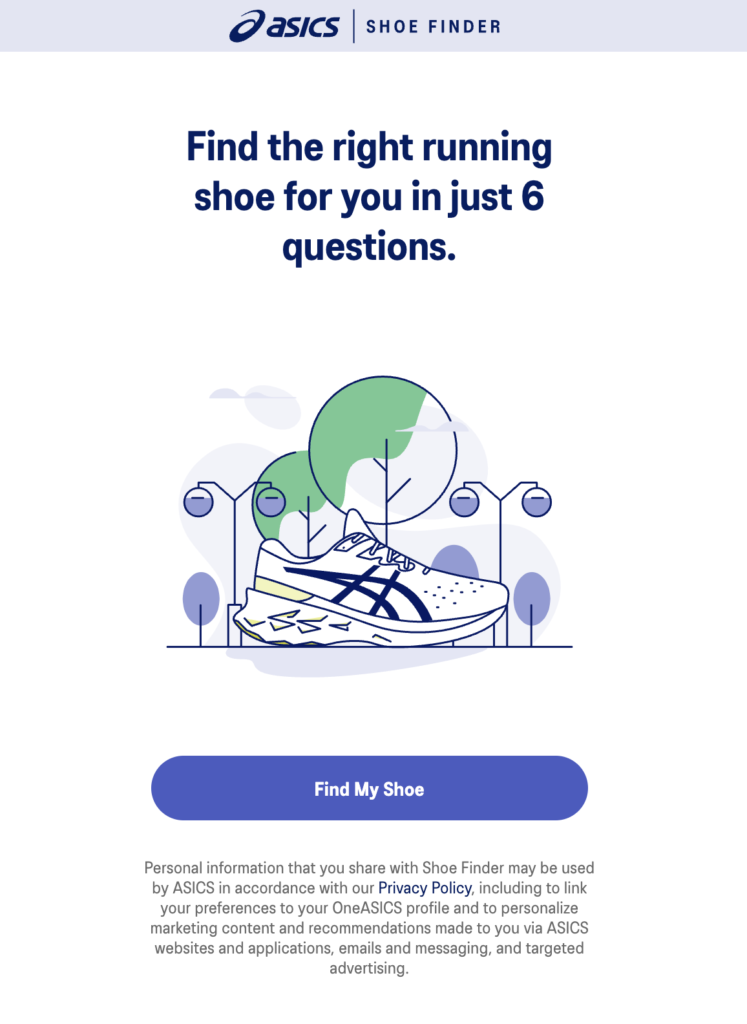 ASICS find the right running shoe for you in just 6 questions quiz example