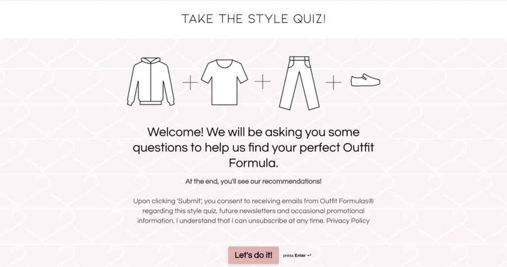 Outfit Formulas find your perfect outfit quiz example