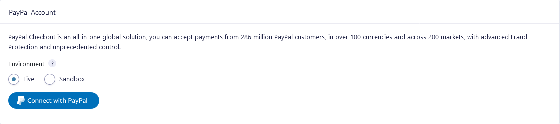 PayPal checkout settings