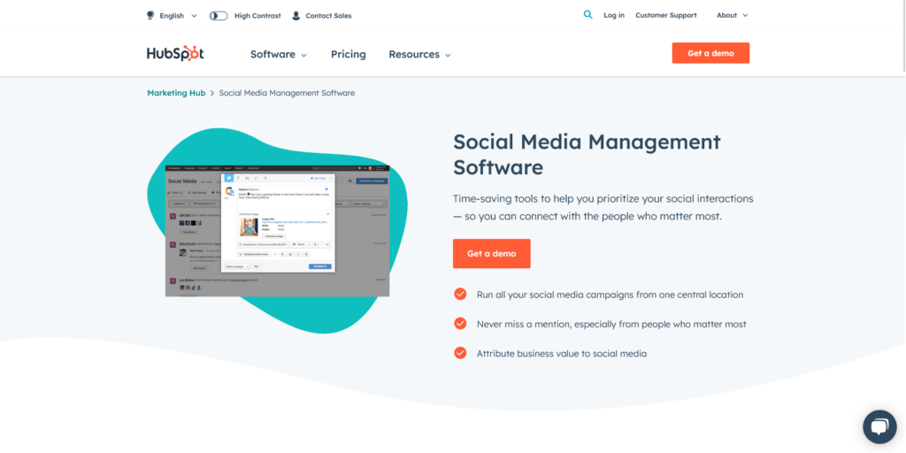 Social Media Management Software HubSpot