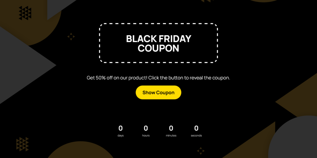 Black Friday Coupon landing page template