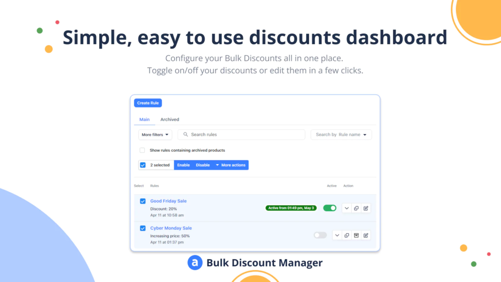 Bulk Discounts Manager Shopify app