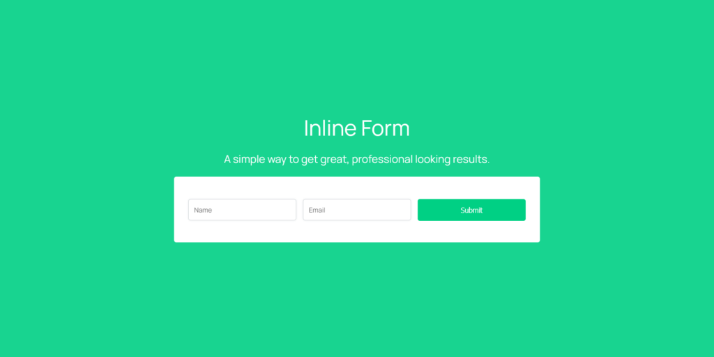 Inline Form layout