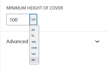 Minimum height of cover block setting