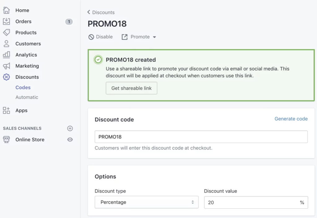 Shopify Setting Up Discount Codes