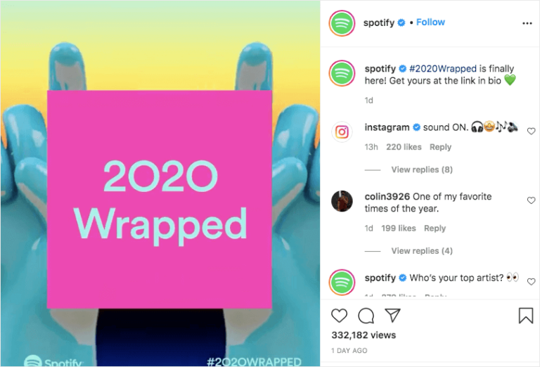 Spotify YearWrapped social media campaign 2019Wrapped 2020Wrapped