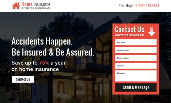 home insurance landing page example