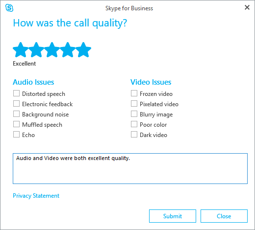 Myteamslab how was the call quality survey