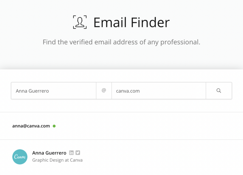 email finder find the verified email address of any professional