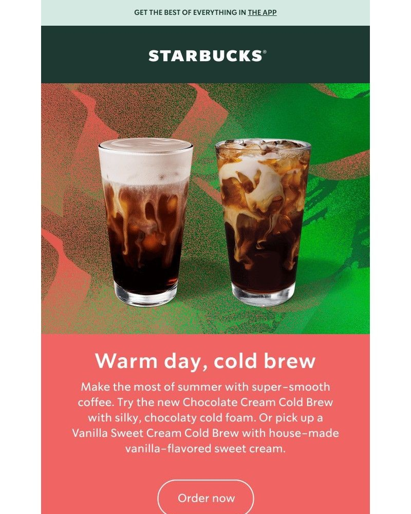 Starbucks email newsletter example